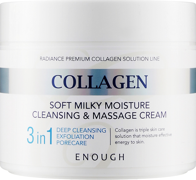 Oczyszczający krem do masażu twarzy i ciała 3 w 1 - Enough Collagen Soft Milky Moisture Cleansing & Massage Cream