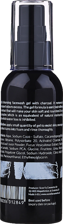 Żel do mycia twarzy z węglem aktywnym - Scandia Cosmetics Face Wash Gel — Zdjęcie N2