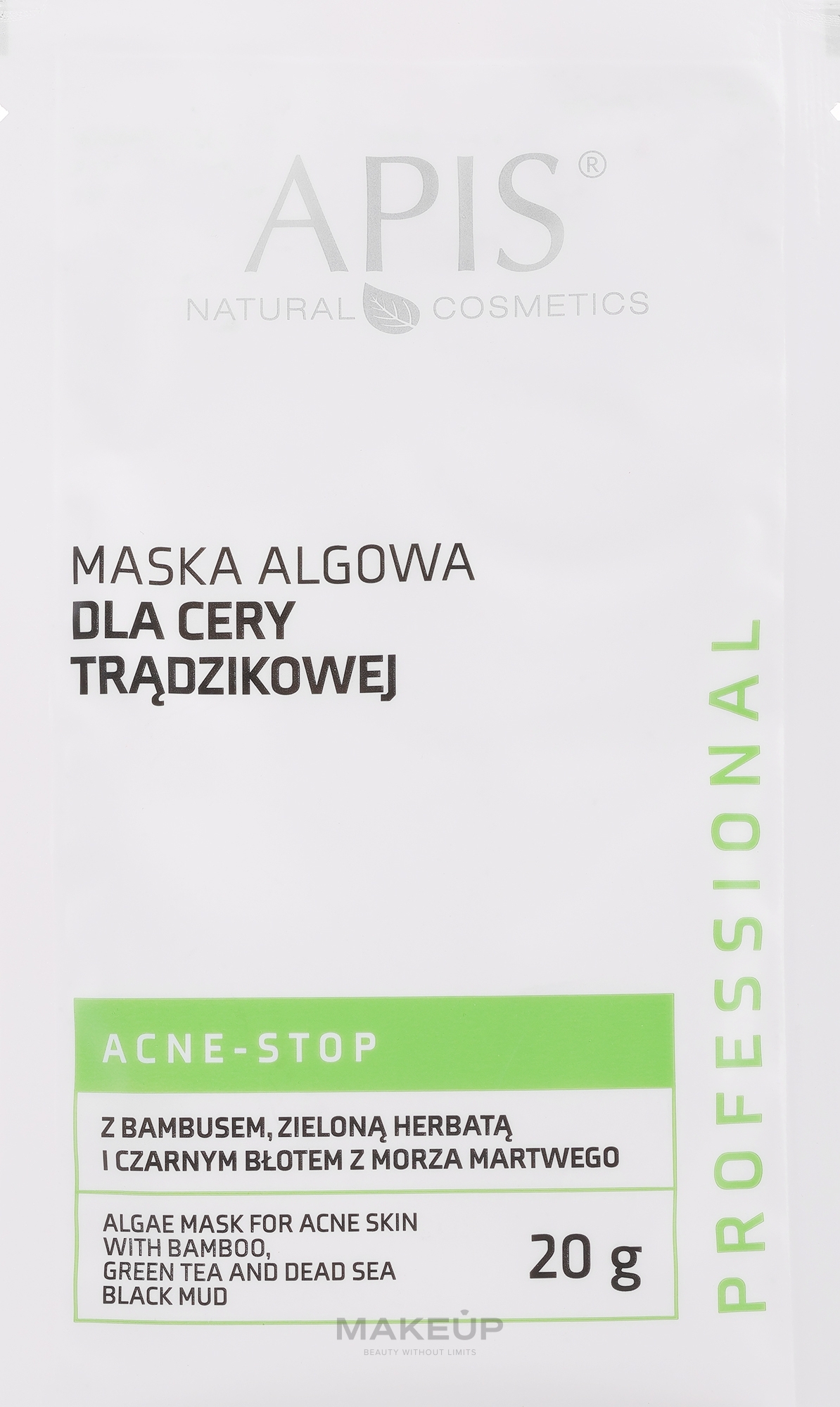 Maska algowa dla cery trądzikowej - APIS Professional Algae Mask For Acne Skin (mini) — Zdjęcie 20 g