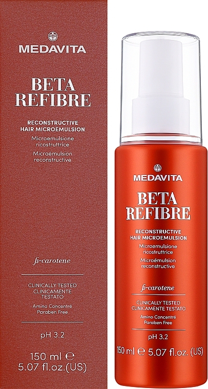 Serum wzmacniające do włosów - Medavita Beta Refibre Recontructive Hair Microemulsion — Zdjęcie N2