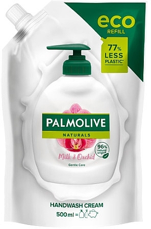 Mydło w płynie - Palmolive Naturel Milk & Orchid Eco Refill (doy-pack) — Zdjęcie N1