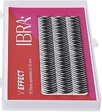 Kępki rzęs Efekt V B 0,10, 11 mm - Ibra 10 Flares Eyelash — Zdjęcie N2