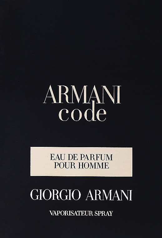 Giorgio Armani Armani Code - Woda perfumowana (próbka) — Zdjęcie N1