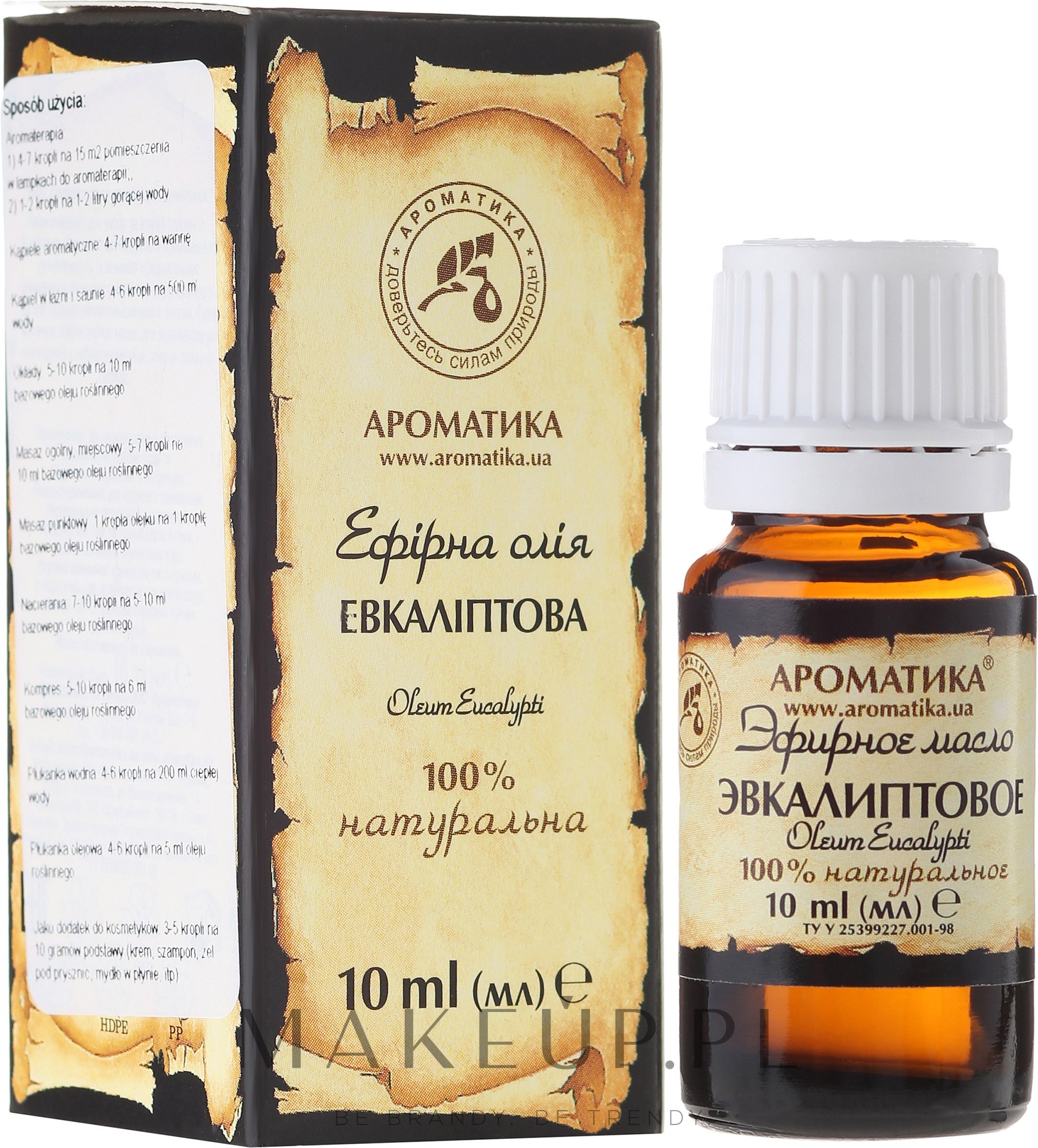 100% naturalny olejek eukaliptusowy - Aromatika  — Zdjęcie 10 ml