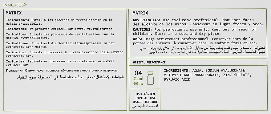 Roztwór kwasu pirogronowego do biorewitalizacji skóry - Innoaesthetics Inno-TDS Matrix — Zdjęcie N3