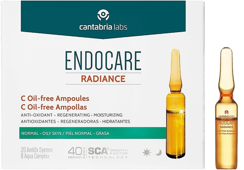 Ampułki z witaminą C dla skóry normalnej i tłustej - Cantabria Labs Endocare C Oil Free Ampoules — Zdjęcie N1