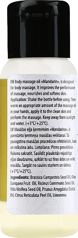 Olejek do masażu ciała Mandarin - Verana Body Massage Oil — Zdjęcie N2