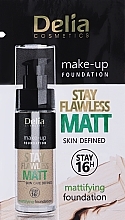 Matujący podkład do twarzy - Delia Stay Flawless Matt Skin Defined (próbka) — Zdjęcie N1