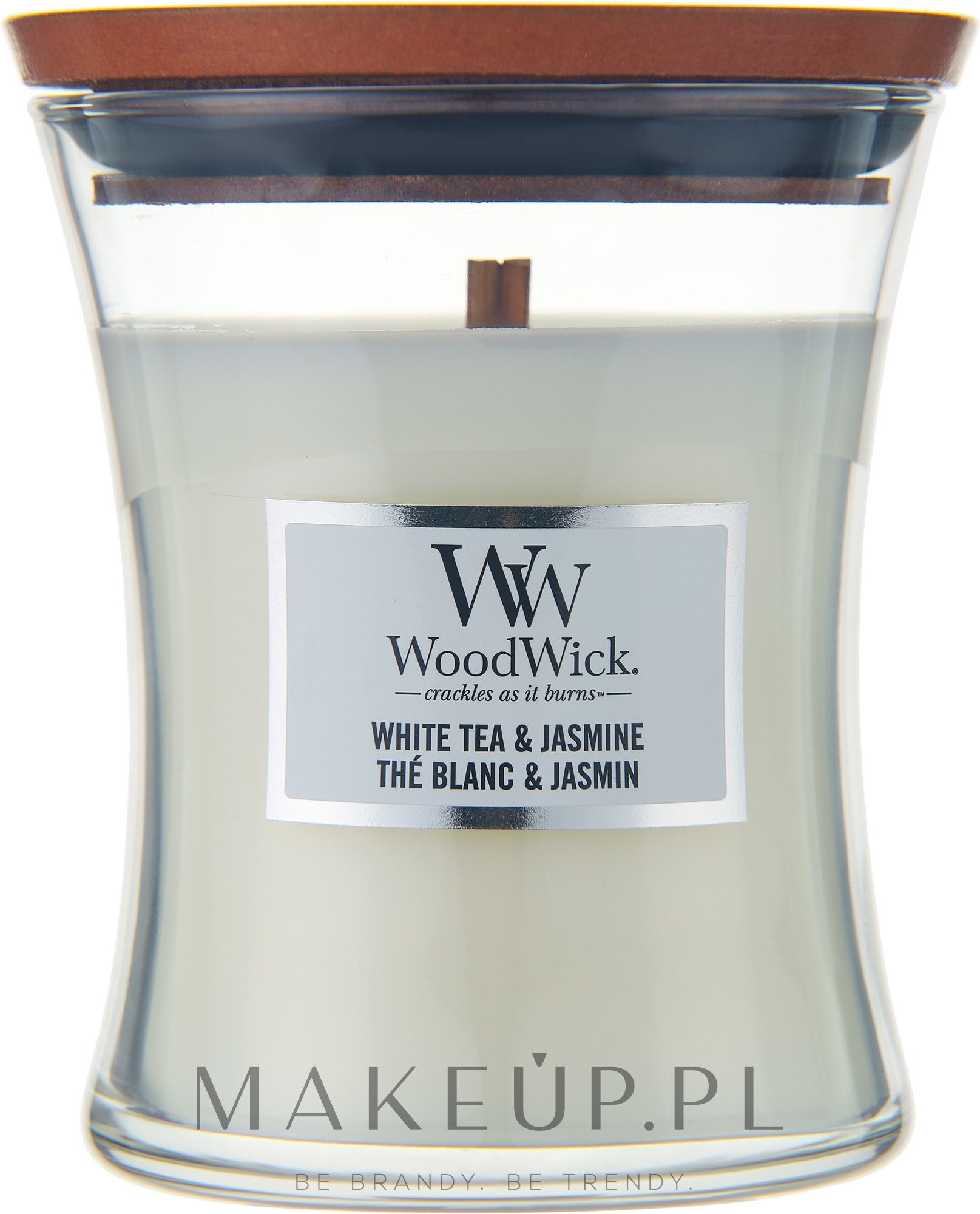 Świeca zapachowa w szkle - WoodWick Hourglass Candle White Tea & Jasmine — Zdjęcie 275 g