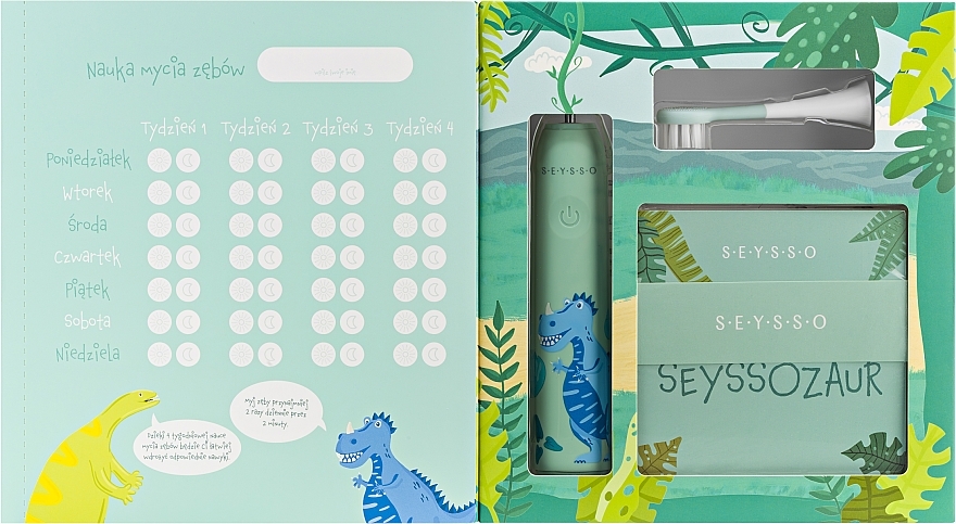 Elektryczna szczoteczka soniczna dla dzieci, niebieska - Seysso Kids Dinosaur Blue — Zdjęcie N5