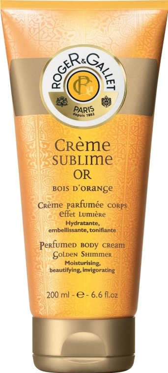 Perfumowany połyskujący krem do ciała Drzewo pomarańczowe - Roger&Gallet Bois D'Orange Perfumed Cream Sublime Or