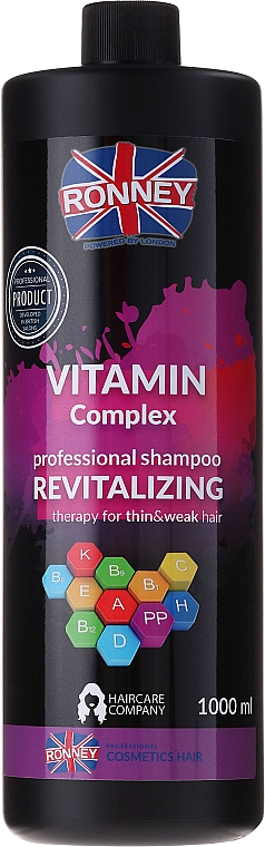 PREZENT! Witaminowy szampon do włosów cienkich i osłabionych - Ronney Professional Vitamin Complex Revitalizing Shampoo — Zdjęcie N1