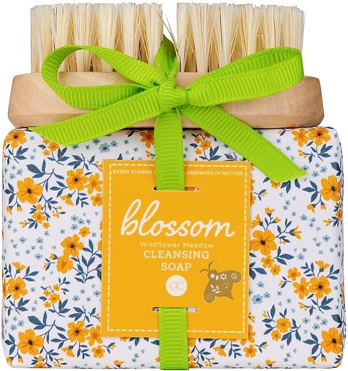Zestaw - Accentra Blossom Nail Brush Hand Care Set (soap/100g + brush/1pcs) — Zdjęcie N1