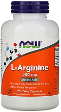 L-arginina w kapsułkach - Now Foods L-Arginine Veg Capsules — Zdjęcie N3