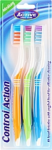 Kup Szczoteczki do zębów o średniej twardości, pomarańczowa + zielona + niebieska - Beauty Formulas Control Action Toothbrush Medium