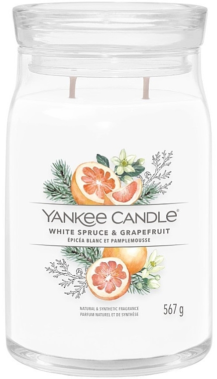 Świeca zapachowa w słoiczku Biały świerk i grejpfrut, 2 knoty - Yankee Candle Singnature — Zdjęcie N1