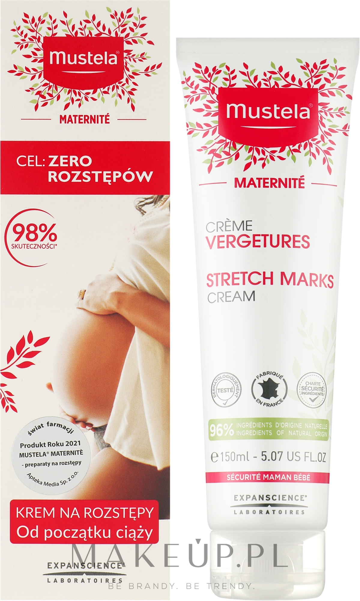 Krem na rozstępy w ciąży - Mustela Maternité Stretch Marks Cream Active 3in1 — Zdjęcie 150 ml