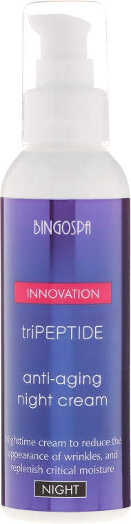 Przeciwstarzeniowy krem peptydowy do walki ze zmarszczkami na noc - BingoSpa Innovation TriPeptide Anti-Aging Night Cream — Zdjęcie N2