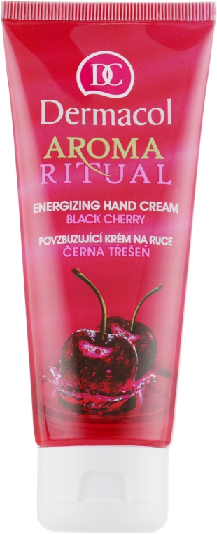 Energetyzujący krem do rąk Czarna wiśnia - Dermacol Aroma Ritual Hand Cream Black Cherry