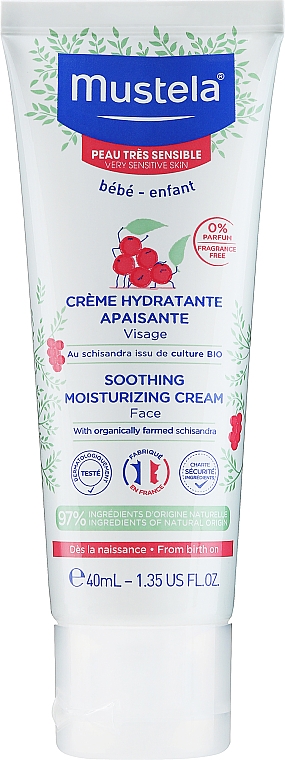 Kojący krem nawilżający do twarzy dla dzieci - Mustela Bebe Face Soothing Moisturizing Cream Very Sensitive Skin — Zdjęcie N1