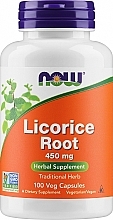Suplement diety Korzeń lukrecji, 450 mg - Now Foods Licorice Root Capsules — Zdjęcie N1