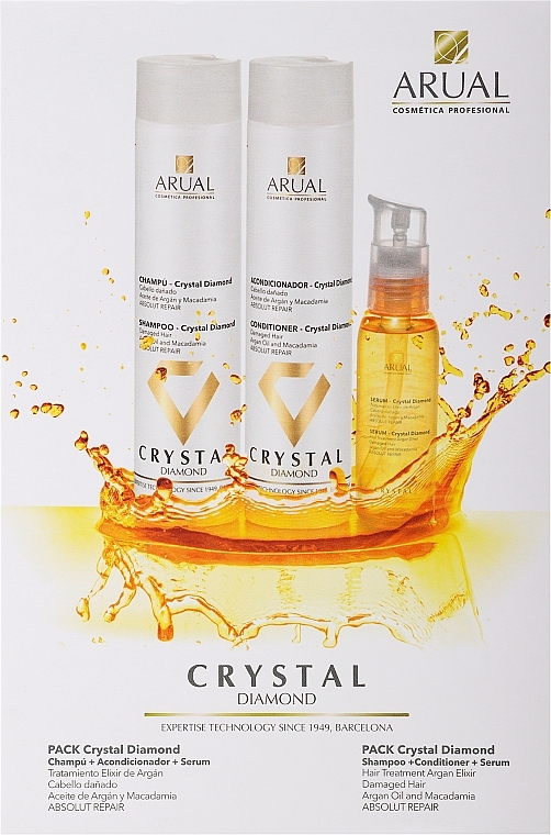 Zestaw do makijażu - Arual Crystal Diamond Kit (shm/250ml + cond/250ml + ser/100ml) — Zdjęcie N1