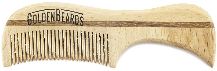 Drewniany grzebień do wąsów, 7,5 cm - Golden Beards Eco Moustache Comb — Zdjęcie N1