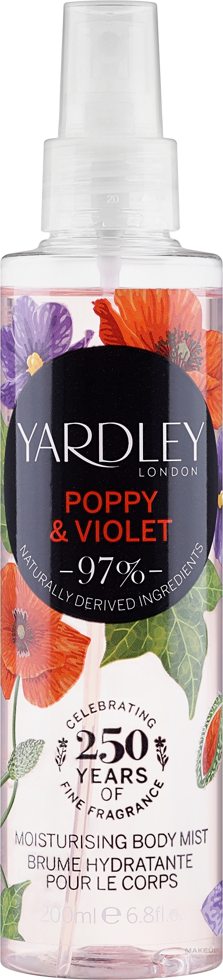 Yardley Poppy & Violet - Perfumowana mgiełka do ciała — Zdjęcie 200 ml