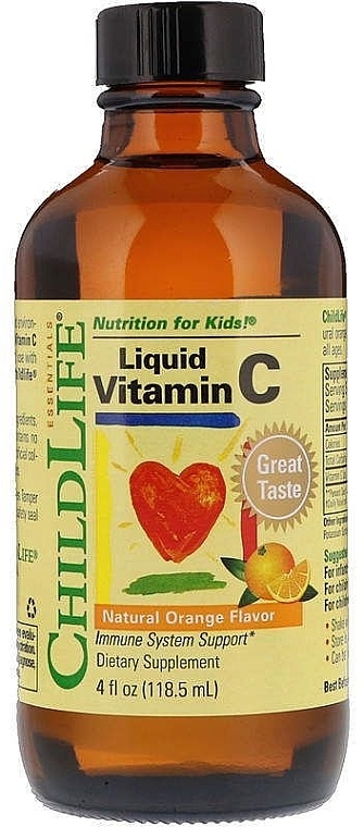 Witaminy Płynna witamina C, naturalny smak pomarańczowy - Child Life Liquid Vitamin C — Zdjęcie N1