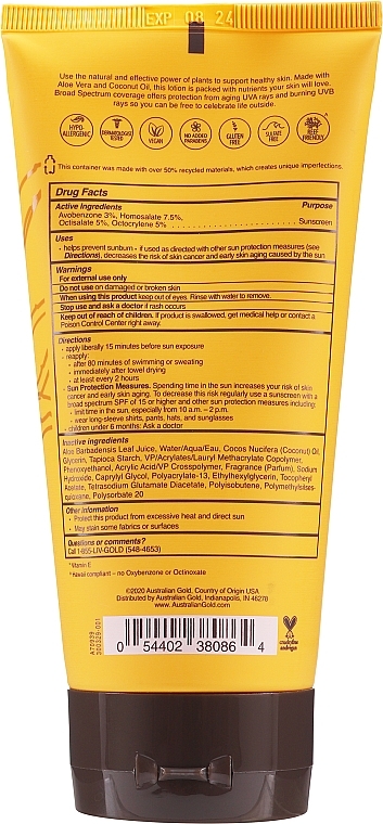 WYPRZEDAŻ Balsam z filtrem przeciwsłonecznym - Australian Gold Plant Based Sunscreen Lotion SPF 30 * — Zdjęcie N2