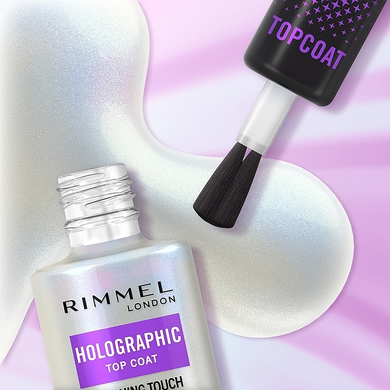 Holograficzny top coat - Rimmel Holographic Top Coat Finishing Touch — Zdjęcie N7