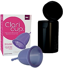Silikonowy kubeczek menstruacyjny z etui, rozmiar 2 (L) - Claripharm Claricup Menstrual Cup — Zdjęcie N1