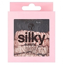 Zestaw gumek do włosów, 6 szt. - W7 Cosmetics Silky Knots Skinny Silk Original — Zdjęcie N1