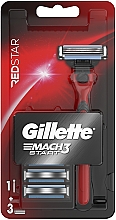 Maszynka do golenia z 3 wkładami, czerwona - Gillette Mach3 Start Red — Zdjęcie N1
