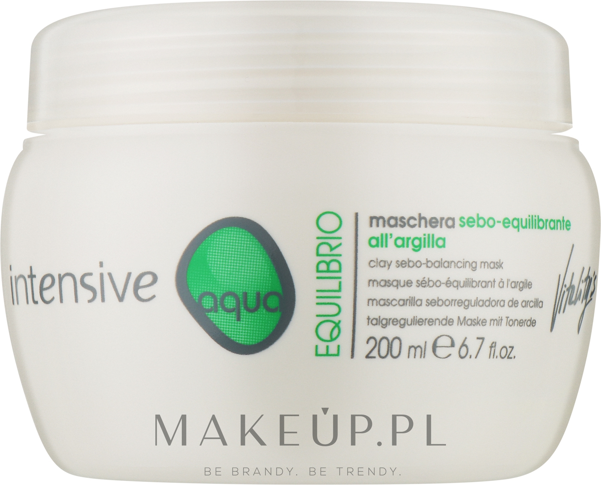 Maska do włosów na bazie glinki białej - Vitality's Intensive Aqua Equilibrio Sebo-Balancing Mask — Zdjęcie 200 ml