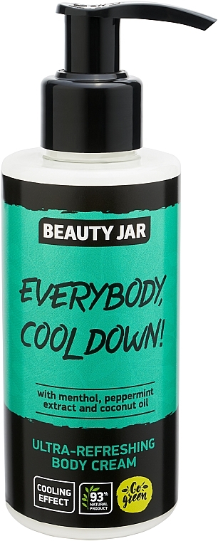 PRZECENA! Ultraodświeżający krem do ciała z mentolem, miętą pieprzową i olejem kokosowym - Beauty Jar Everybody, Cool Down! Ultra-Refreshing Body Cream * — Zdjęcie N1