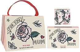 Kup Zestaw - Bath House Barefoot & Beautiful Gift Set Handbag Wild Rose (lip/balm/15g + b/salt/100g)