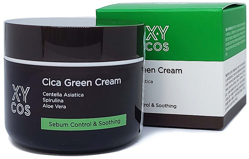 Kojący krem do twarzy regulujący wydzielanie sebum - XYcos Cica Green Cream — Zdjęcie N1
