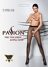 Rajstopy erotyczne z wycięciem Tiopen 009, 20 Den, czarne - Passion — Zdjęcie N1