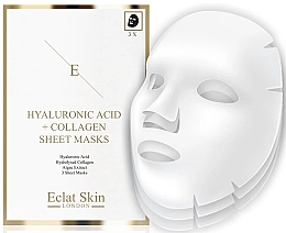 Kup PRZECENA! Nawilżająca maseczka w płachcie z kwasem hialuronowym - Eclat Skin London Hyaluronic Acid & Collagen Sheet Masks *