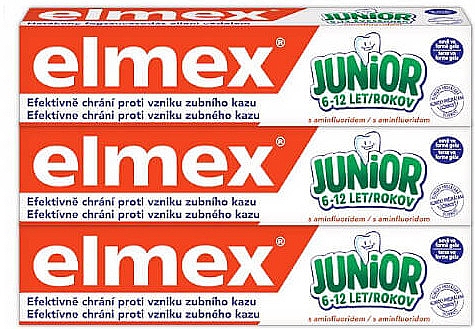 Zestaw - Elmex Junior Toothpaste Set (3 x toothpaste 75 ml) — Zdjęcie N1