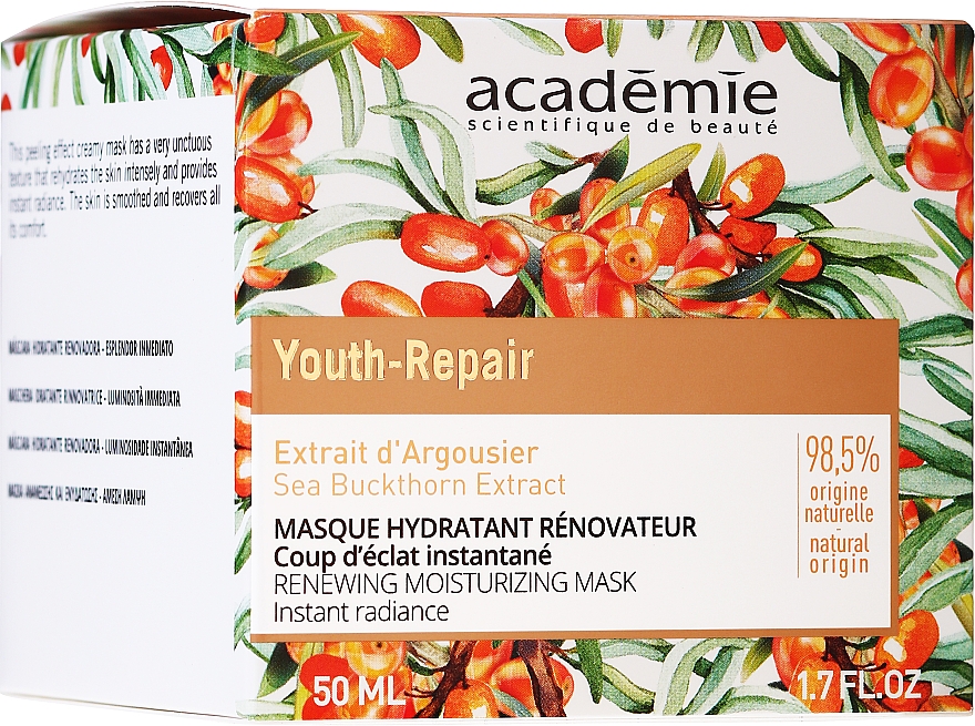 Rewitalizująca maska nawilżająca do twarzy - Academie Youth Repair Renewing Moisturizing Mask Instant Radiance — Zdjęcie N1