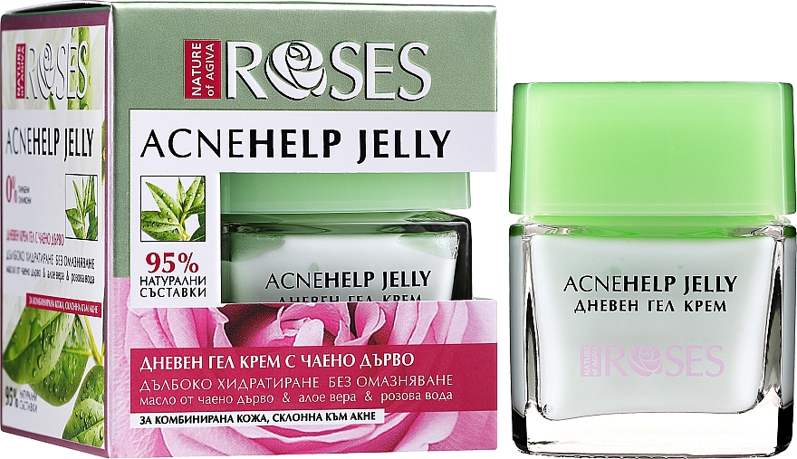 Żel-krem na dzień z olejkiem z drzewa herbacianego - Nature of Agiva Roses Acnehelp Jelly Daily Cream — Zdjęcie N2