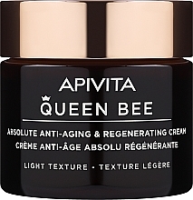 Przeciwstarzeniowy krem regenerujący do twarzy - Apivita Queen Bee Absolute Anti Aging & Regenerating Light Texture Cream — Zdjęcie N1