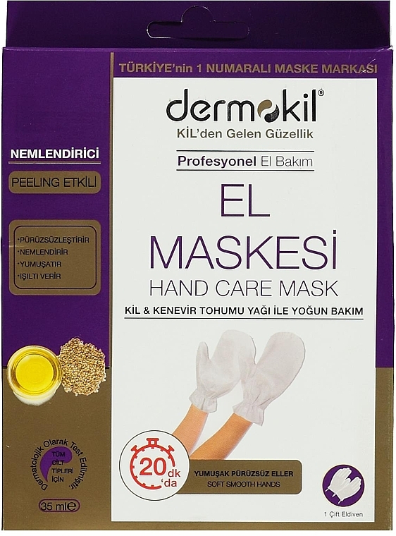 Maska do rąk z olejem z nasion konopi - Dermokil Hand Mask Hemp Seed Oil — Zdjęcie N1