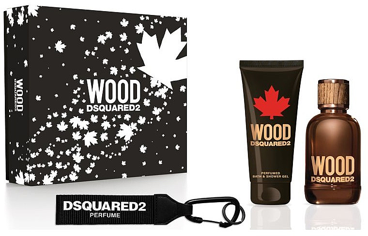 Dsquared2 Wood Pour Homme - Zestaw (edt 100 ml + sh/gel 100 ml + keychain) 