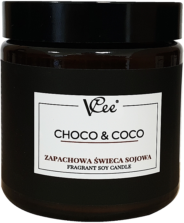 WYPRZEDAŻ Zapachowa świeca sojowa Słodka czekolada z nutą kokosa - Vcee Choco & Coco Fragrant Soy Candle * — Zdjęcie N1