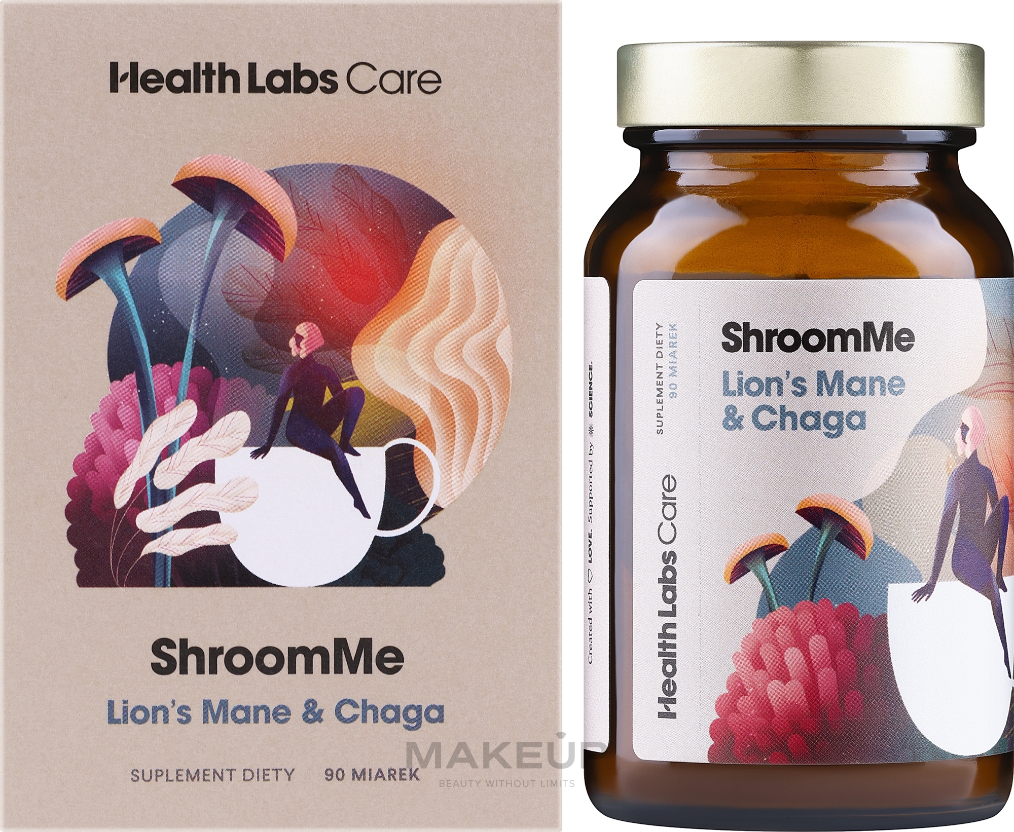 Suplement energii i skupienia, 90 porcji - Health Labs Care ShroomMe Lion's Mane & Chaga — Zdjęcie 90 szt.