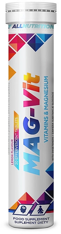 Suplement diety Magnez, tabletki musujące o smaku cytrynowym - Allnutrition Mag-Vit — Zdjęcie N1