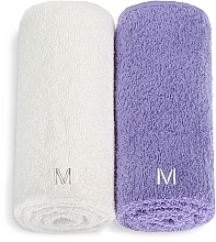 Духи, Парфюмерия, косметика Zestaw ręczników do twarzy, biały i fioletowy Twins - MAKEUP Face Towel Set Purple + White